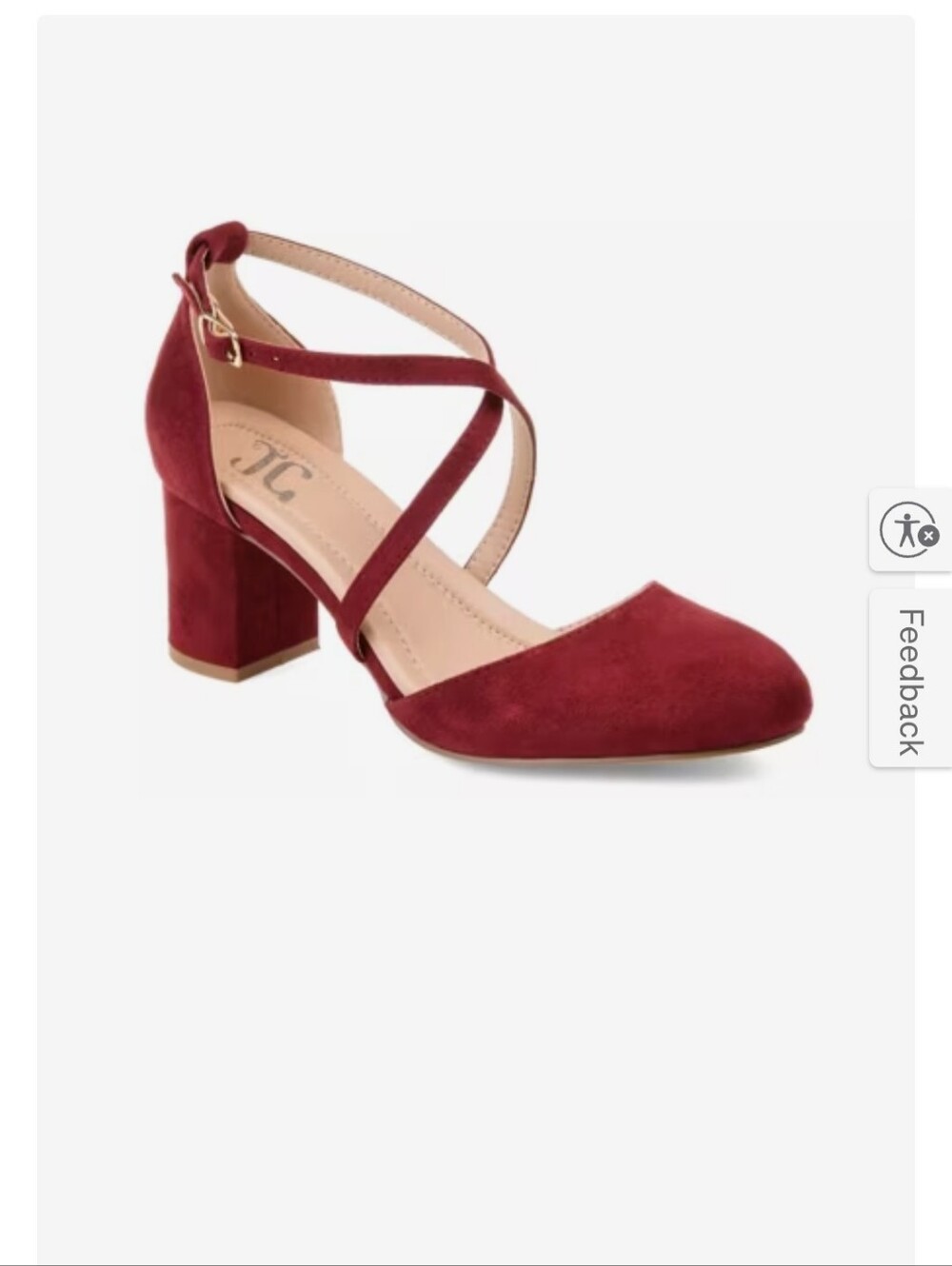 Journee Collection Women's Burgundy/Wine Block Heel Sandals Suede NIB